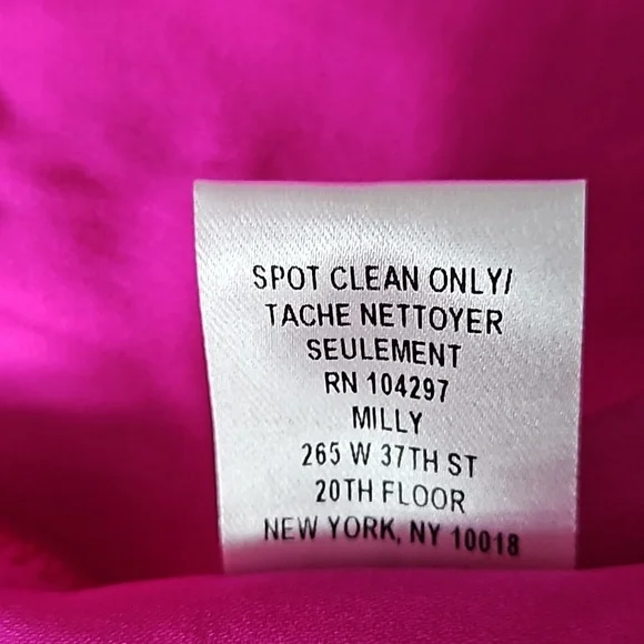 Milly black polka dot mesh dress magenta lining-4 - Picture 7 of 8